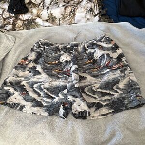 Men's Swim Trunks with Wave Pattern